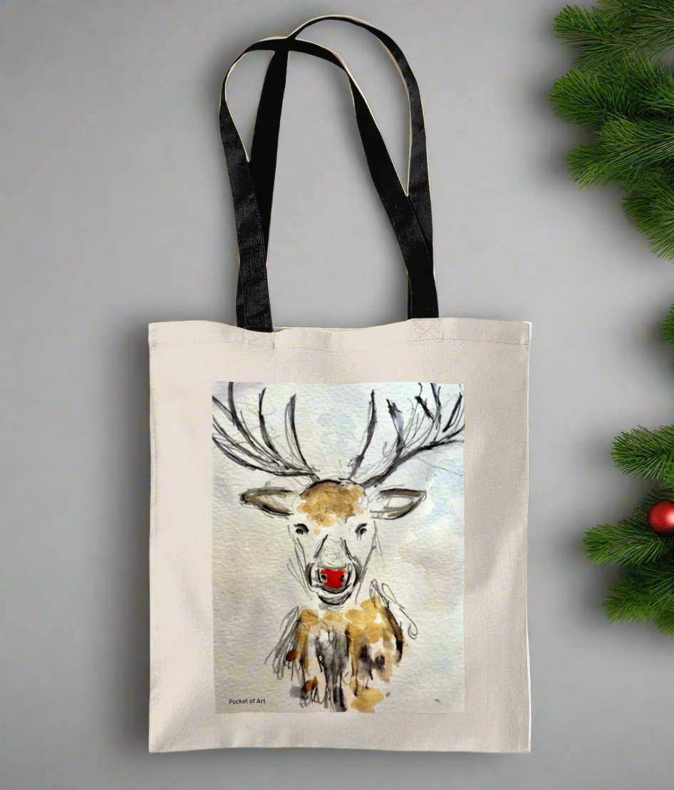 Tote Bag Reindeer - Pocket of Art Gifts