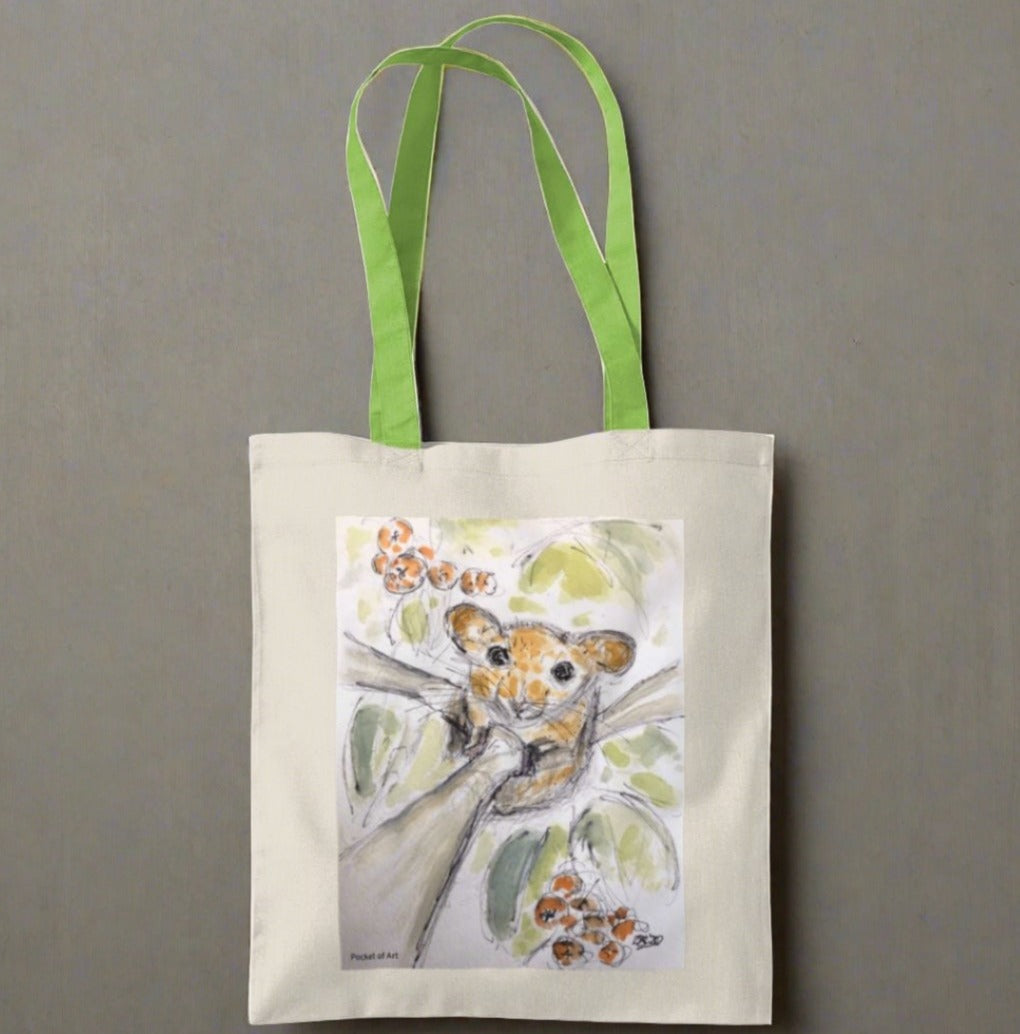 Tote Bag with Dormouse - Pocket of Art Tote Bags