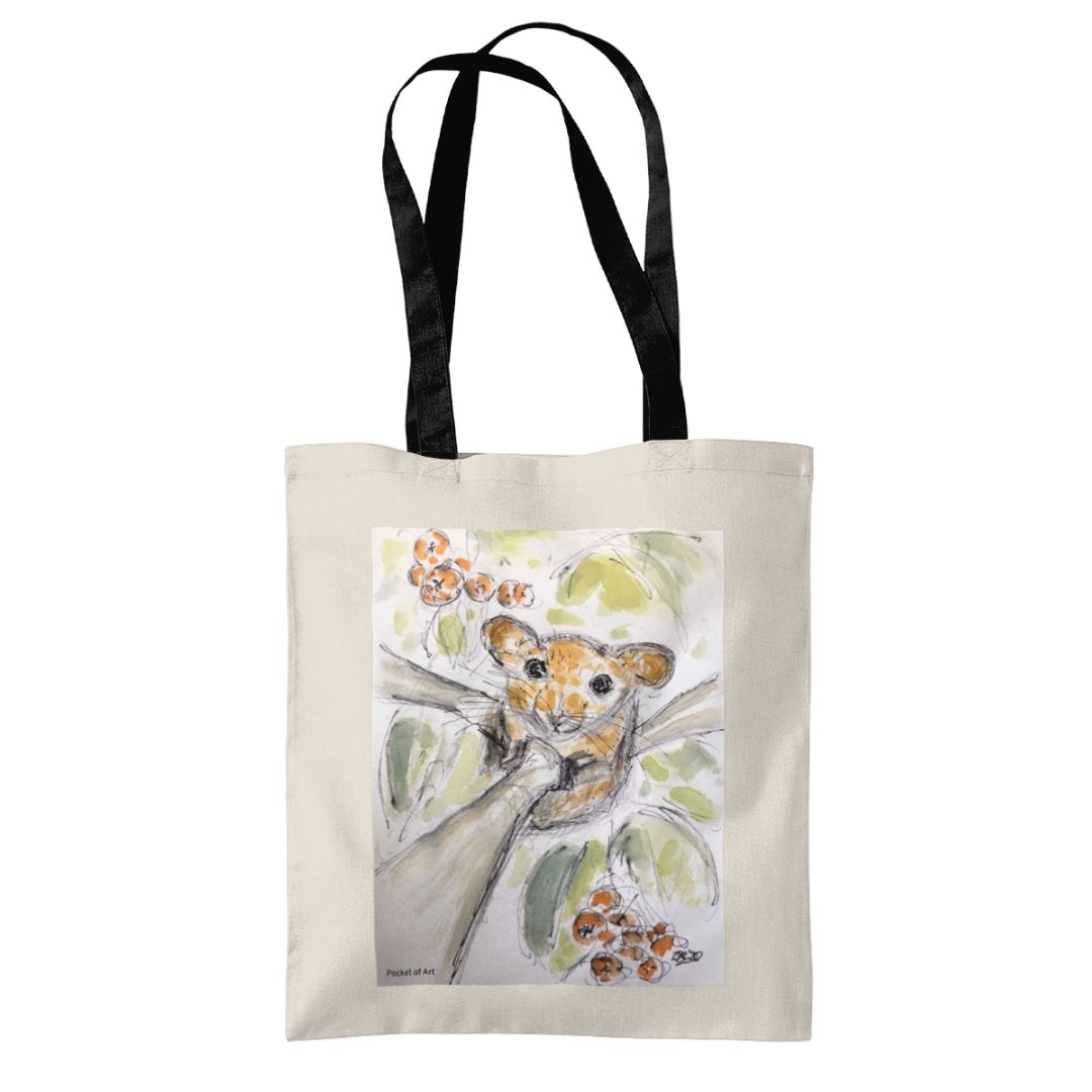 Tote Bag with Dormouse - Pocket of Art Tote Bags