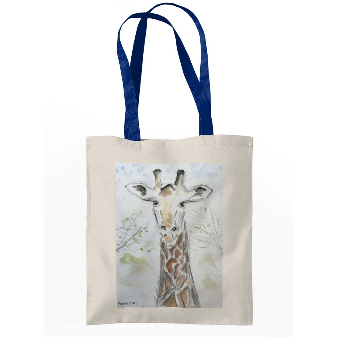 Tote Bag with Giraffe - Pocket of Art Tote Bags