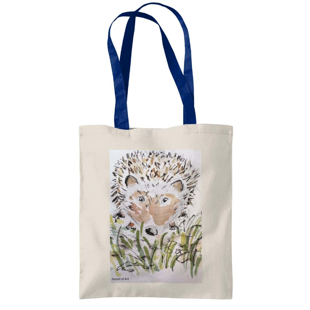 Tote Bag with Hedgehog - Pocket of Art Tote Bags