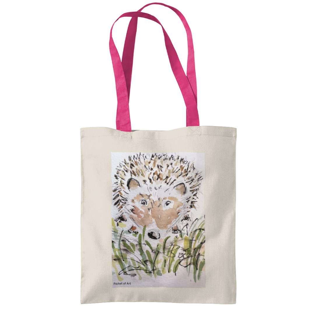 Tote Bag with Hedgehog - Pocket of Art Tote Bags