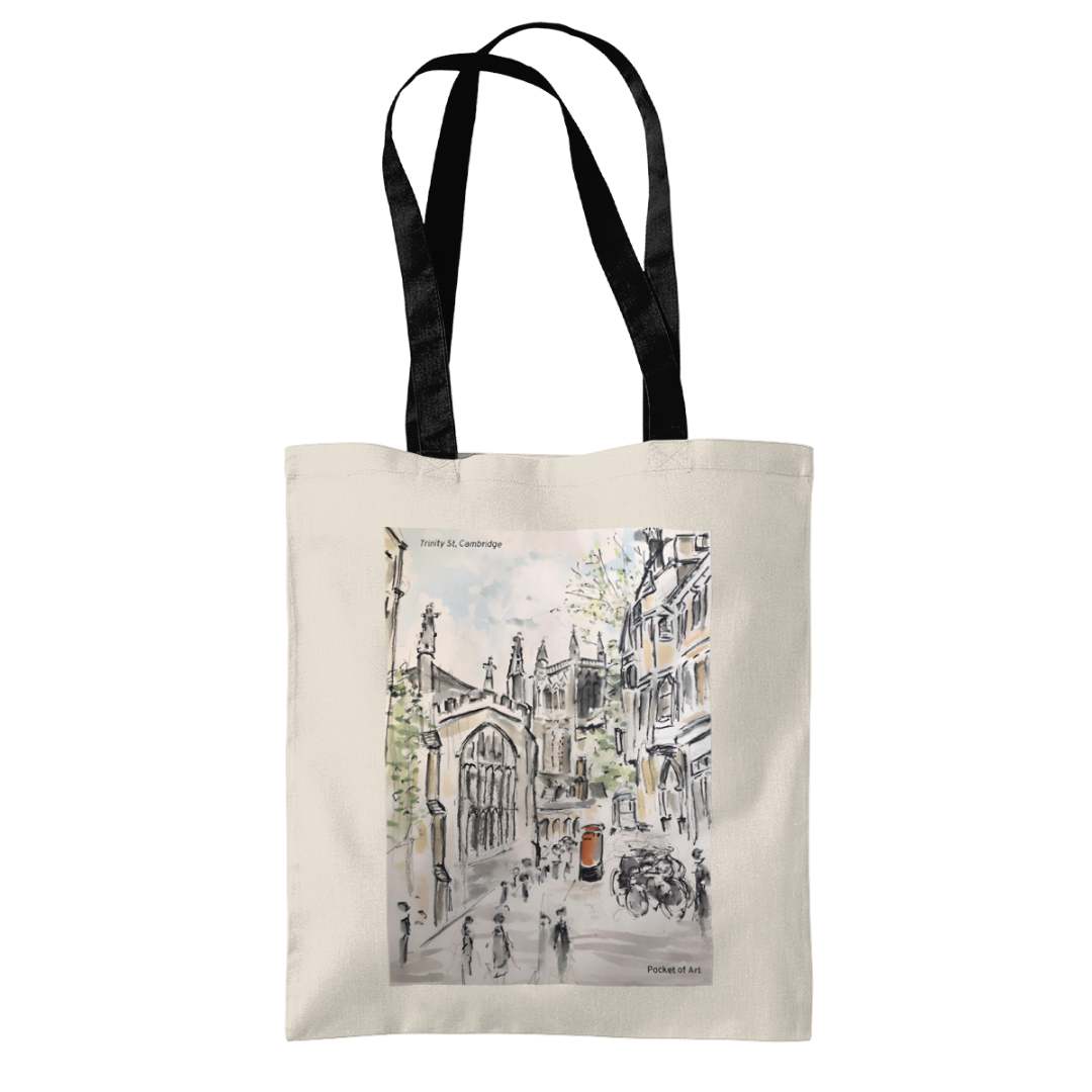 Tote Bag with Trinity St Post Box - Pocket of Art Tote Bags