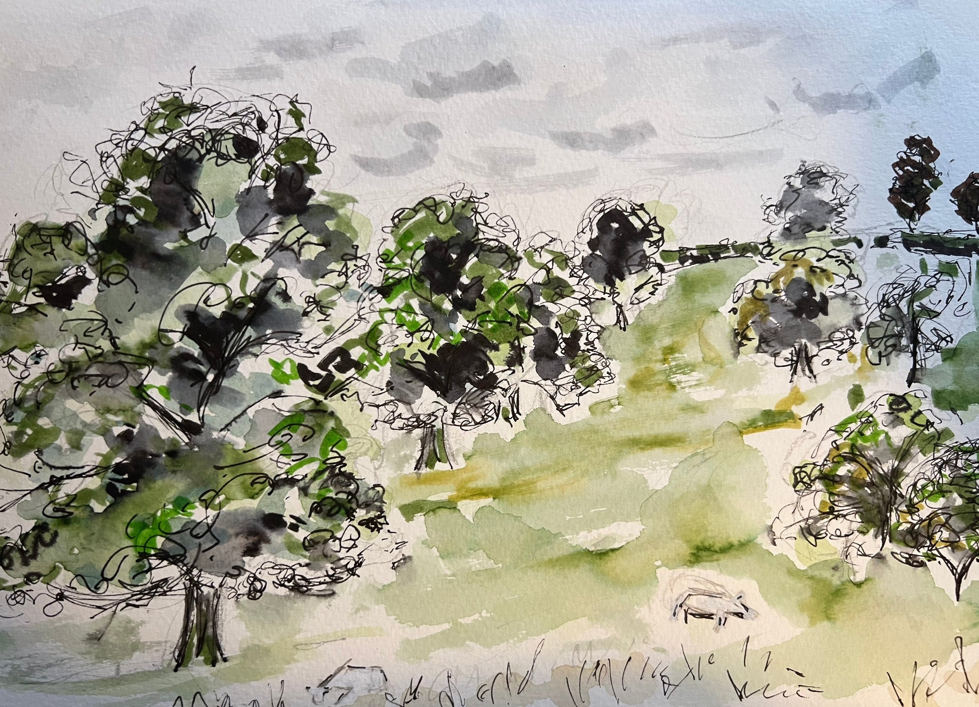 Tranquility of the countryside - Pocket of Art Watercolour