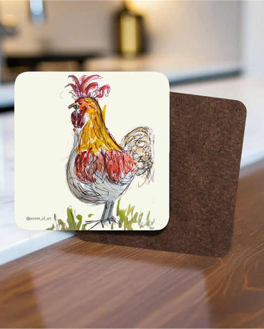 Artistic Coaster Cockerel Pocket of Art