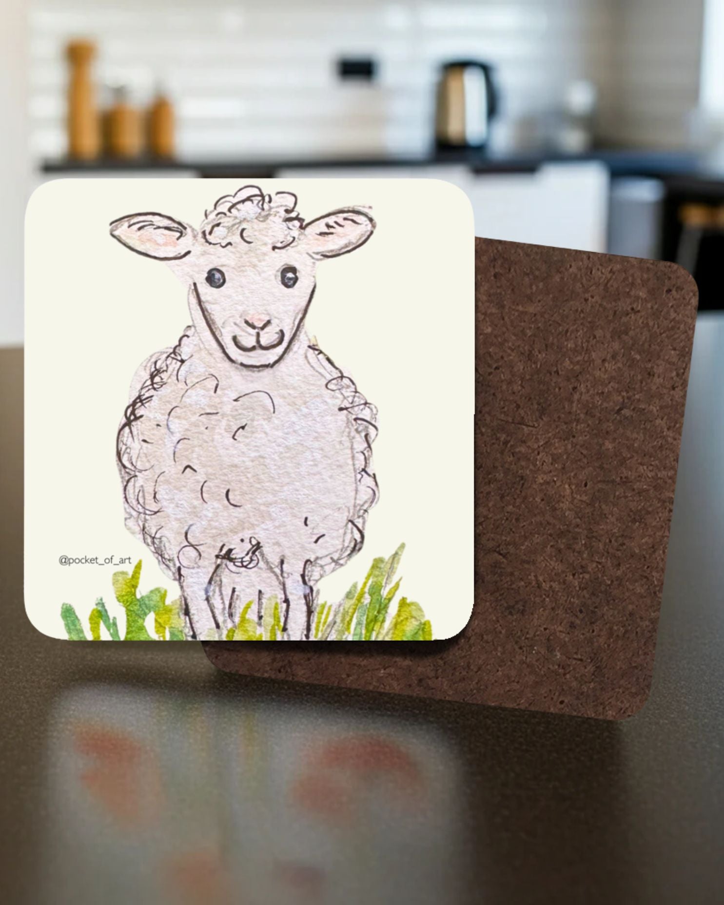 Artistic Coaster Sheep Pocket of Art