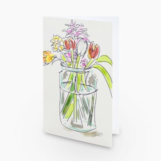 Vibrant Spring Greetings Card - Pocket of Art Greetings Card