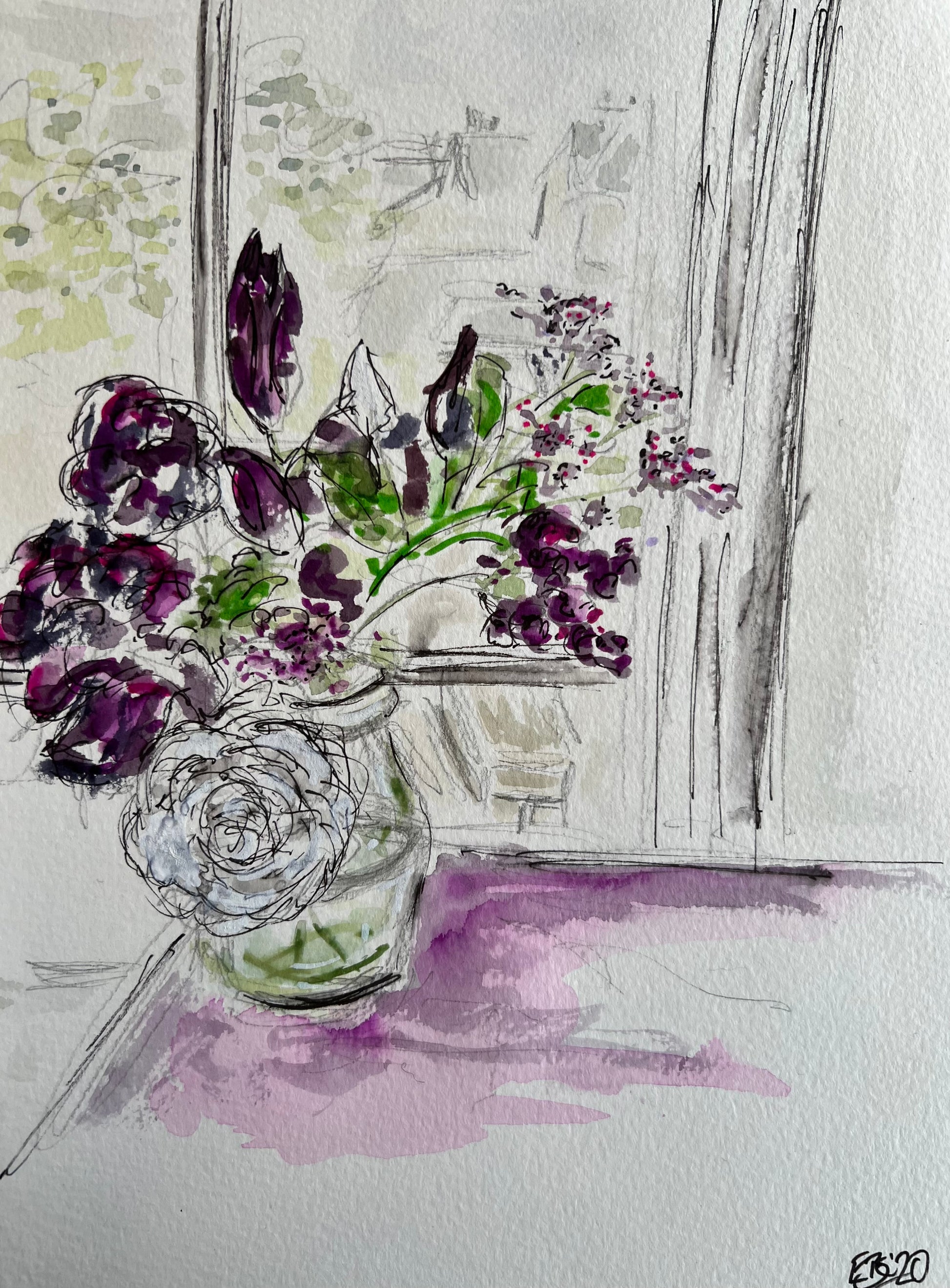 View from my study - Pocket of Art Watercolour