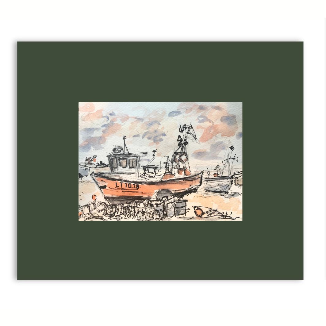 Sunset fishing boat