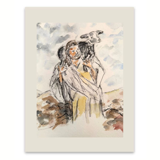 The Good Shepherd watercolour