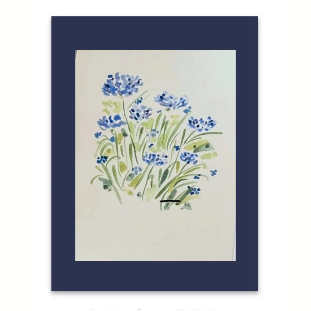 Wild cornflowers watercolour