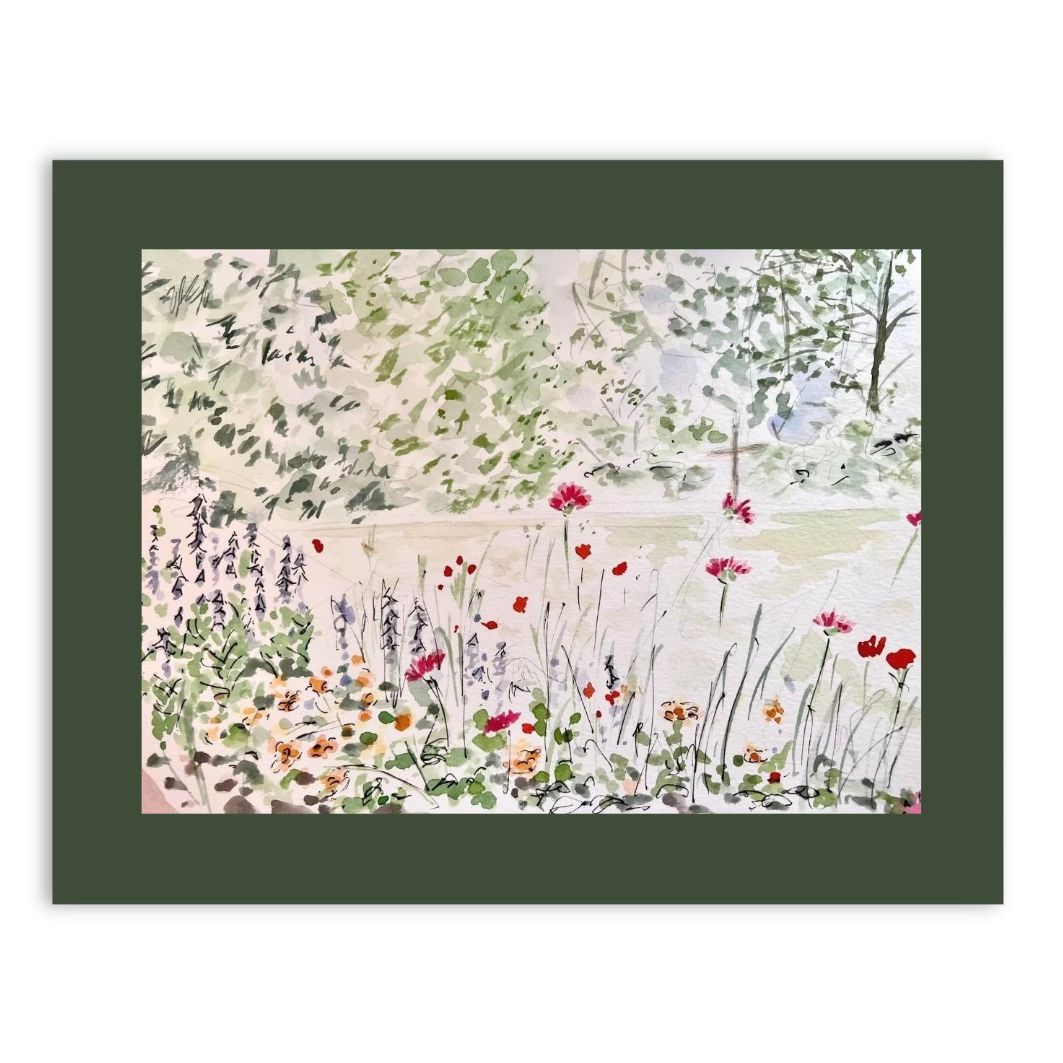 Pleshey Retreat Summer Garden watercolour
