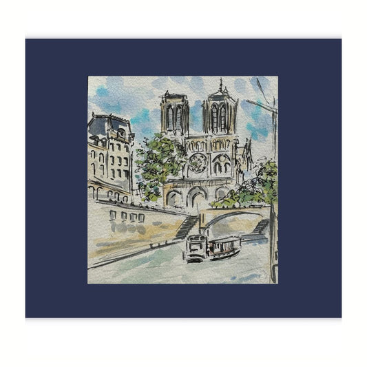 Cathédrale Notre-Dame de Paris watercolour