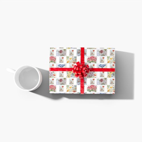 Wrapping Paper Hearts and Flowers - Pocket of Art Gifts