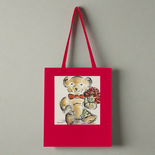 Tote Bag Teddy with Roses