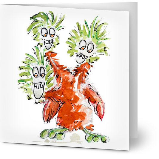 Monster 3 Heads Greeting Cards (Pack of 10) with Envelopes