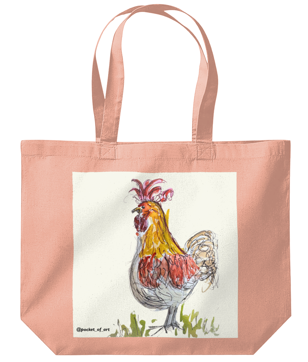 Tote Bag Mr. Cockerel - Rose