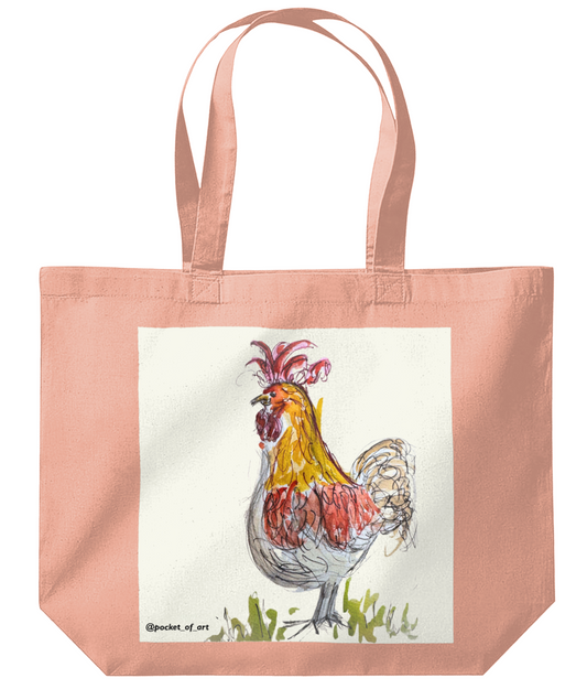 Tote Bag Mr. Cockerel - Rose