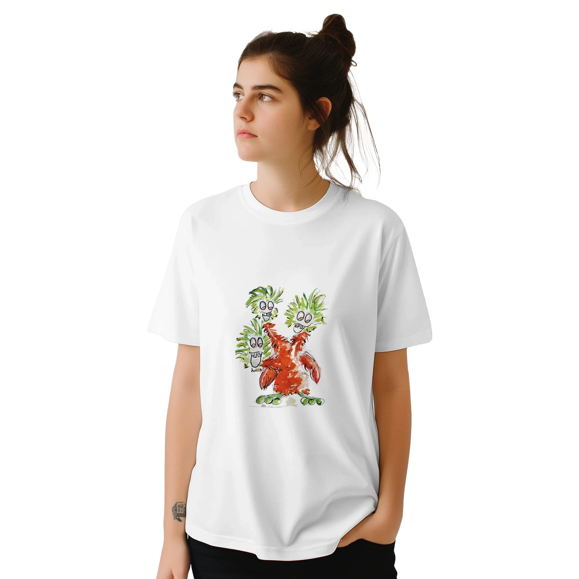 Classic Unisex Crewneck T-shirt with Red Monster T-Shirt