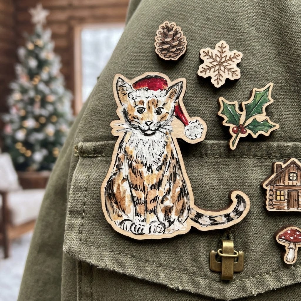 Purrrfect Christmas Pin Badge