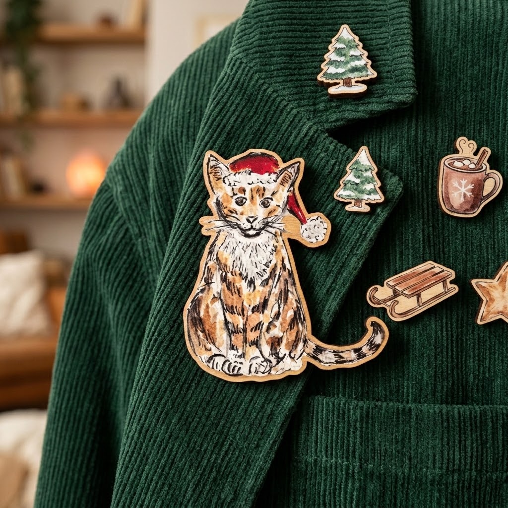 Purrrfect Christmas Pin Badge