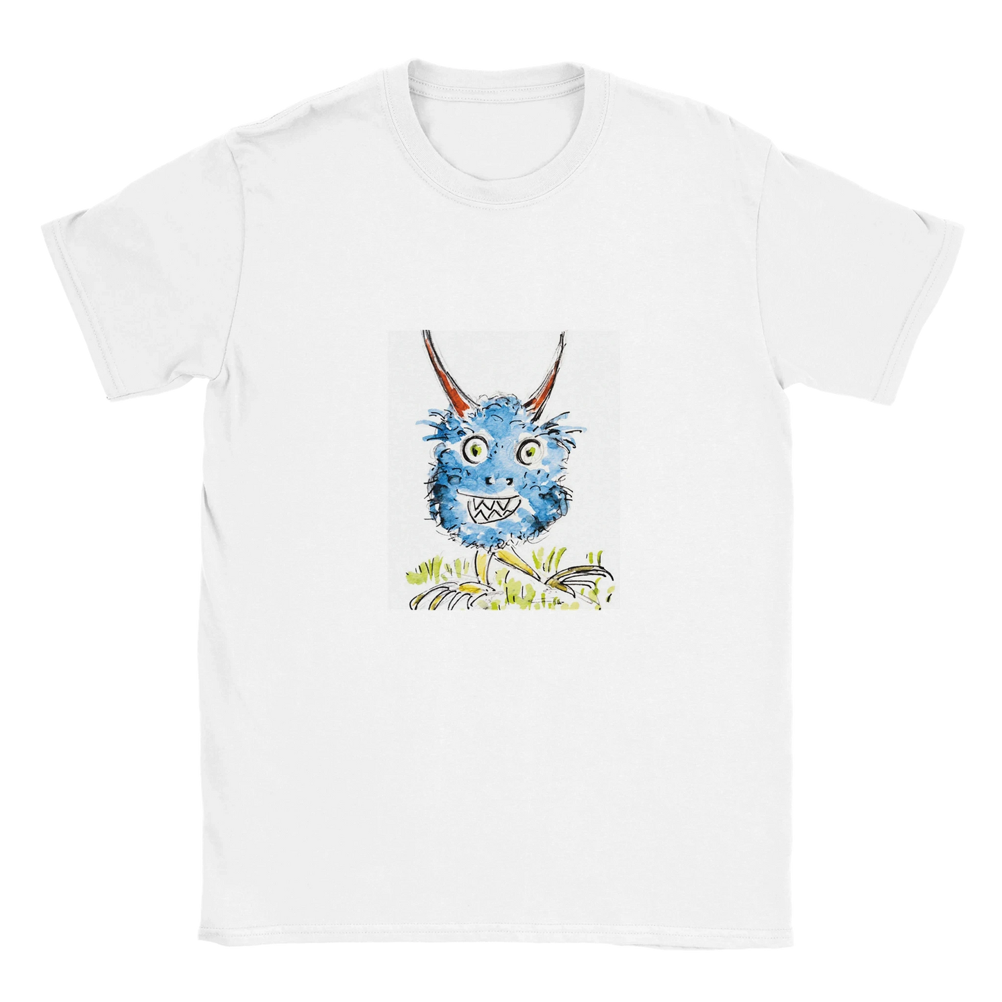 Classic Unisex Crewneck T-shirt with Blue Monster T-Shirt