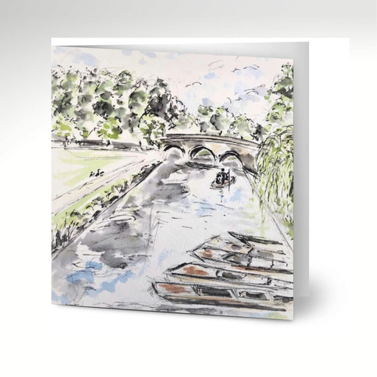Riverside Punts, Cambridge Greeting Cards x 10