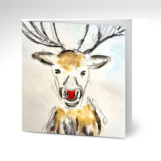 Rudolph Greetings Cards (Pack of 10) with Envelopes