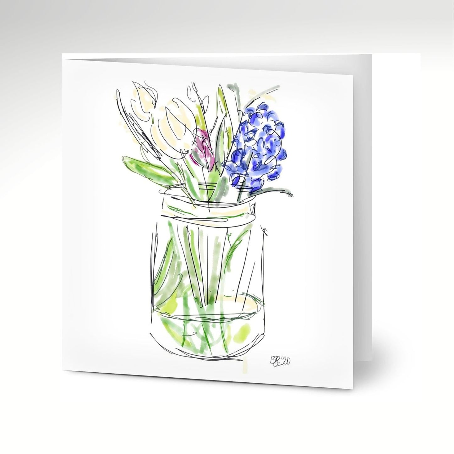 Hyacinth & Tulips Greeting Cards x 10