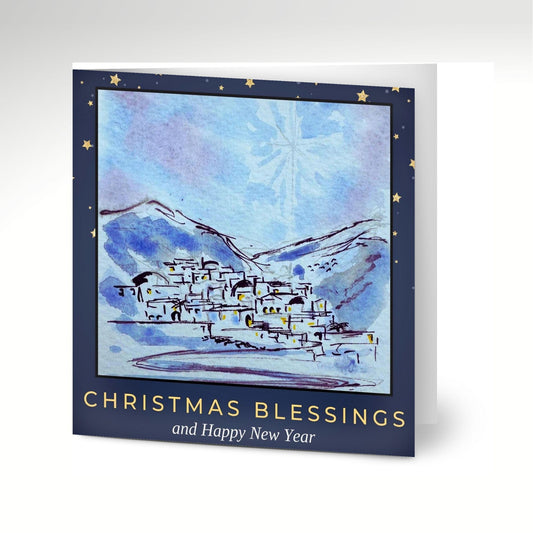 Christmas Blessings Greetings Cards (Pack of 10) with Envelopes