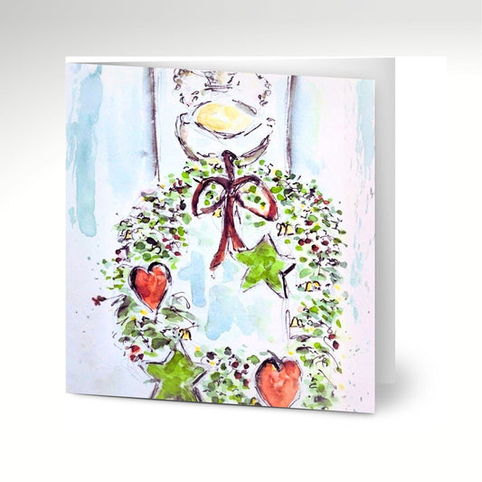 Christmas Wreath Greetings Cards (Pack of 10) with Envelopes