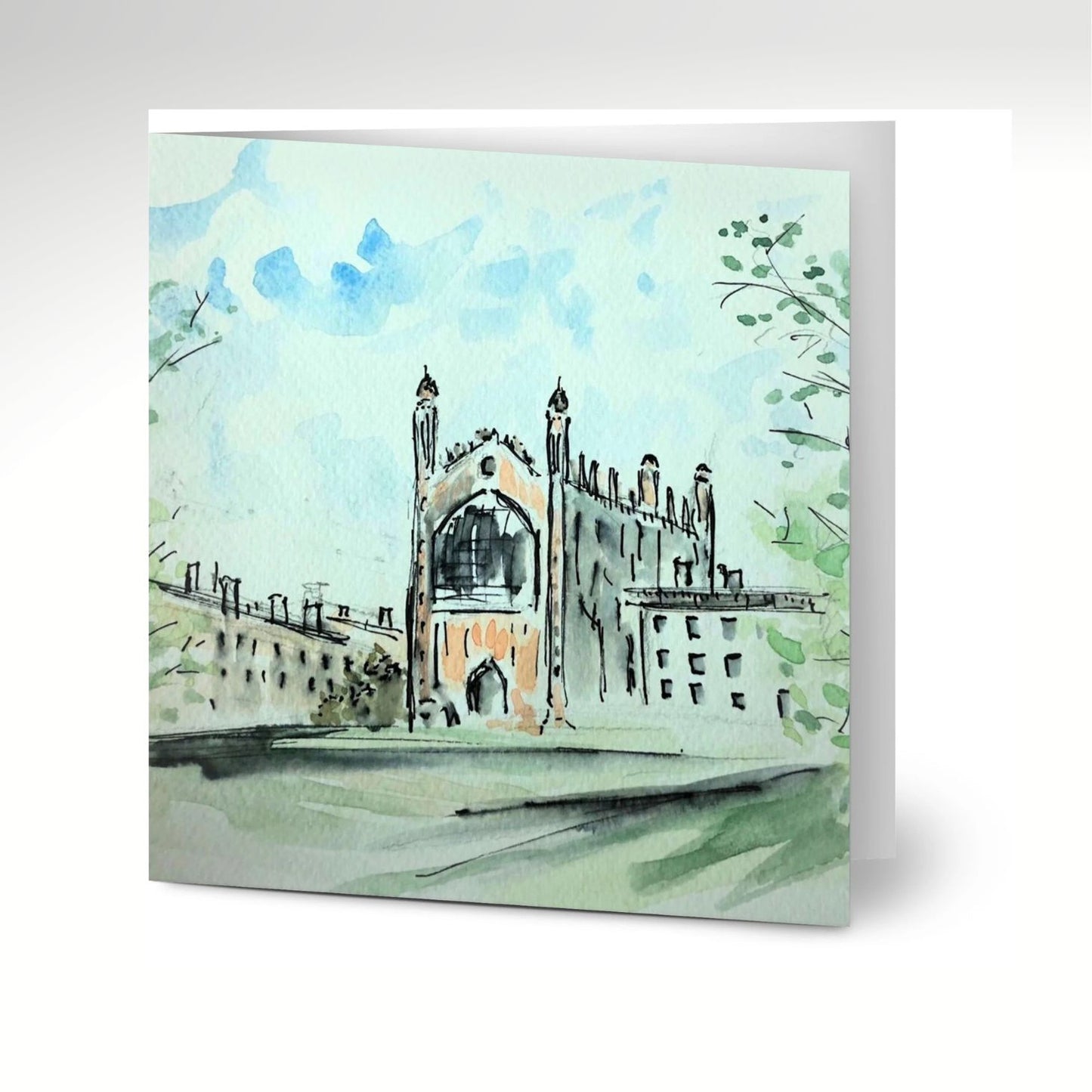 King's College Green Meadow Greeting Cards x 10