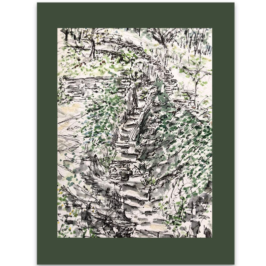 The Ravine on my Camino journey watercolour