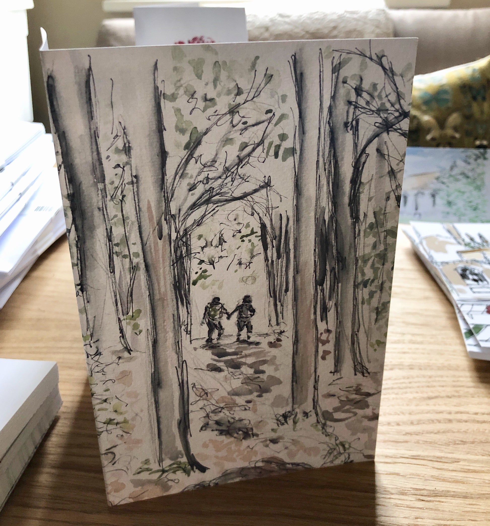 Couple in the Woods - Pocket of Art Greetings Card