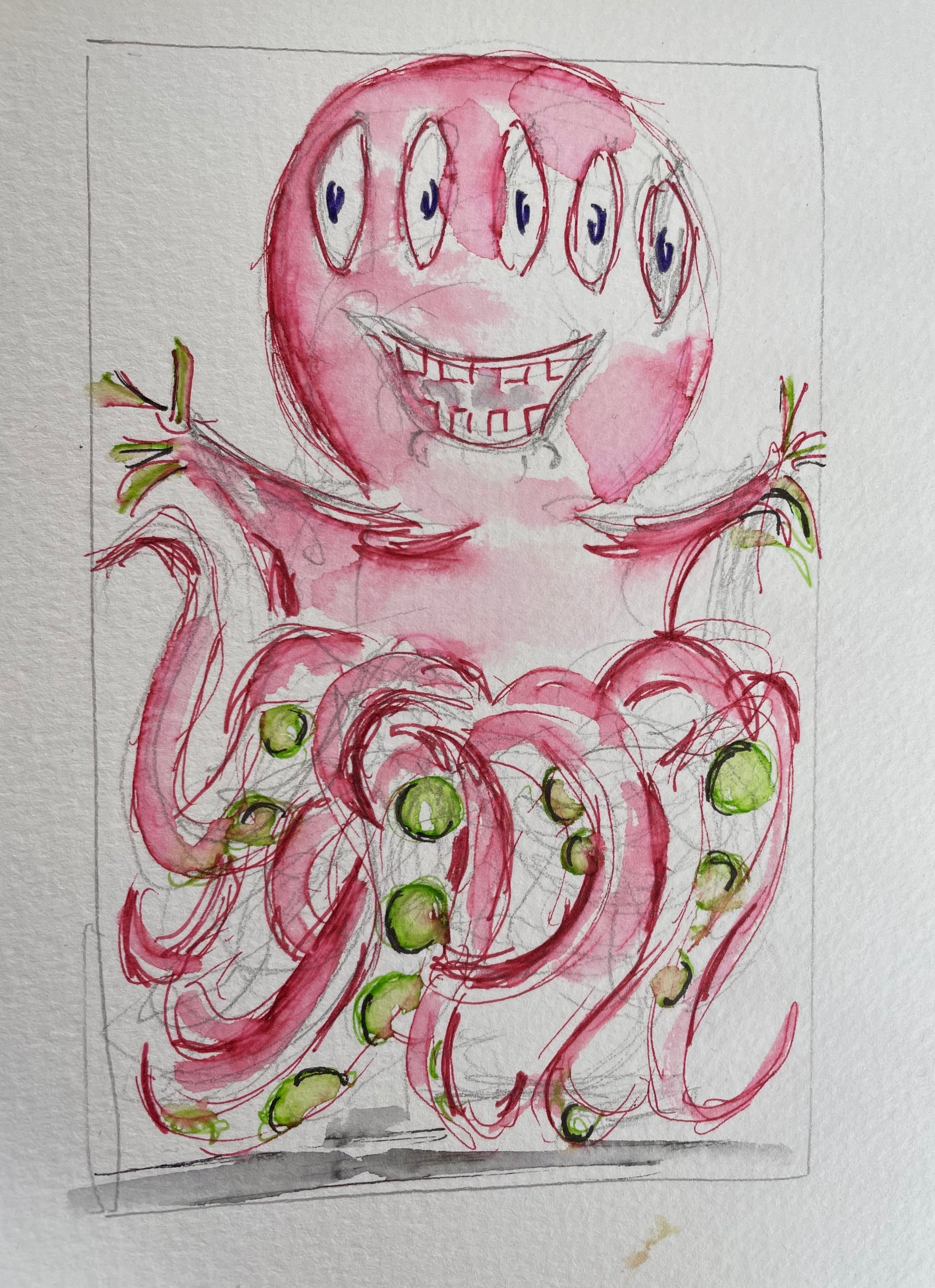 Fairly Friendly Monster Octi - Pocket of Art Illustration