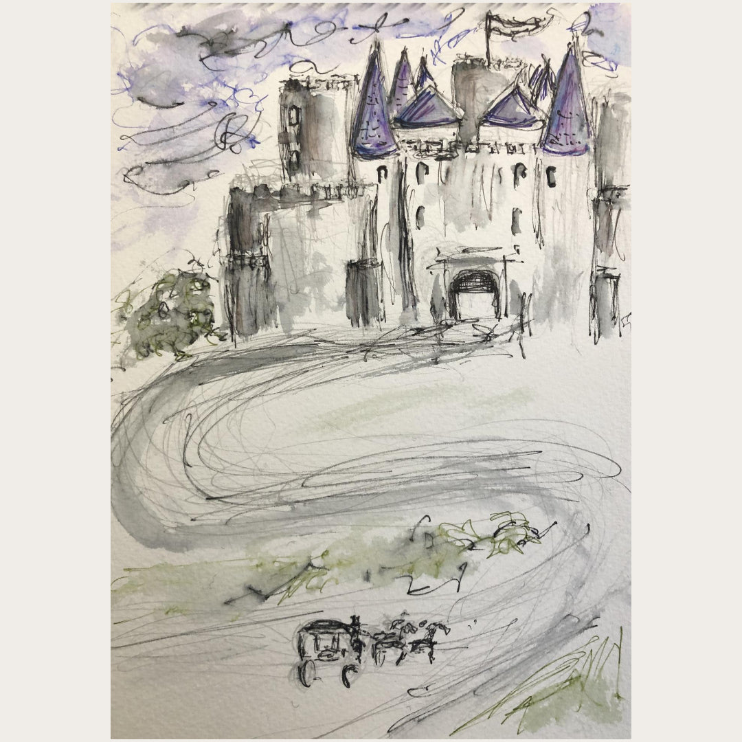 Fairytale Carriage to the Castle - Pocket of Art Illustration