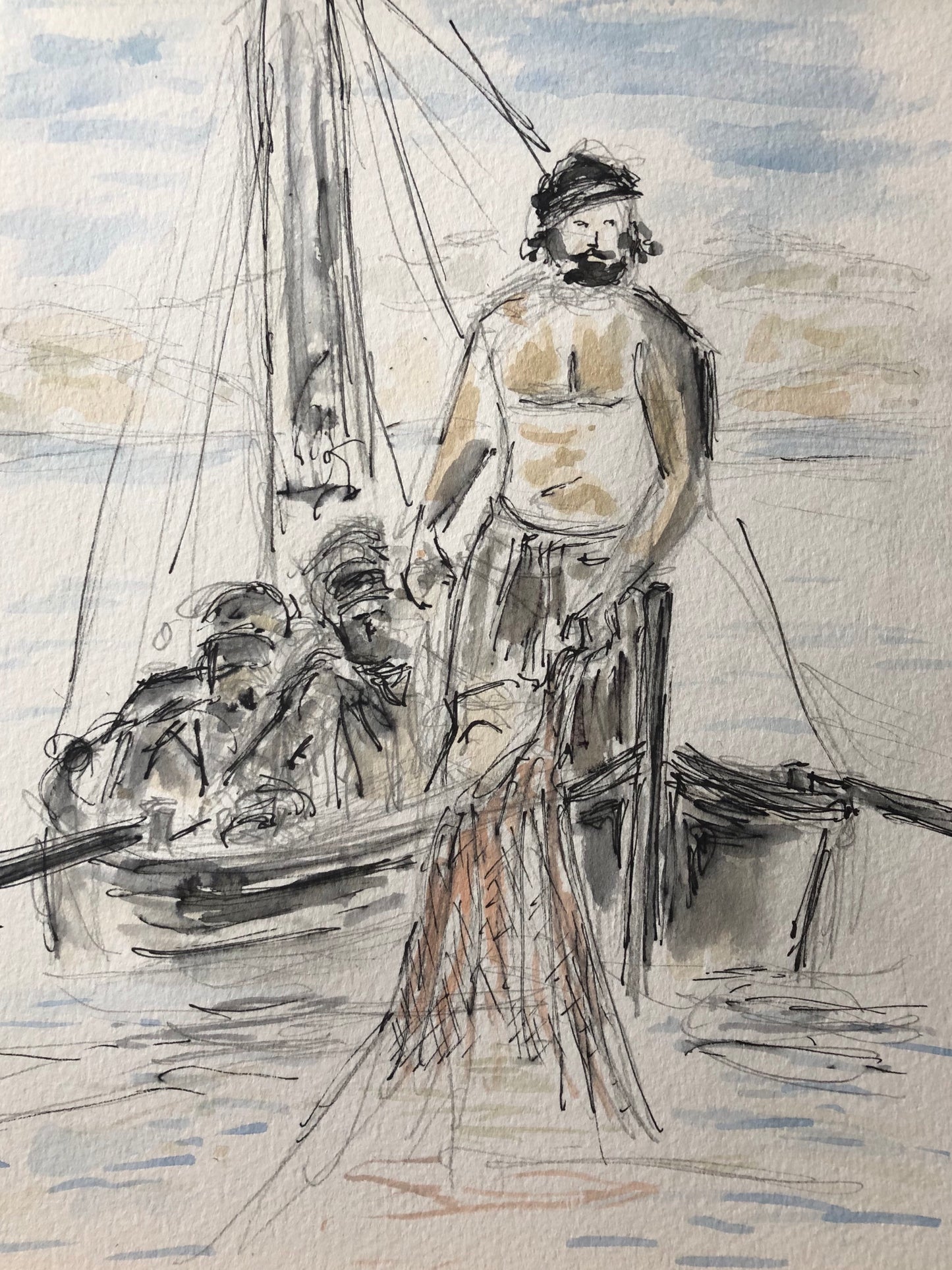 Fishermen with Peter - Pocket of Art Watercolour