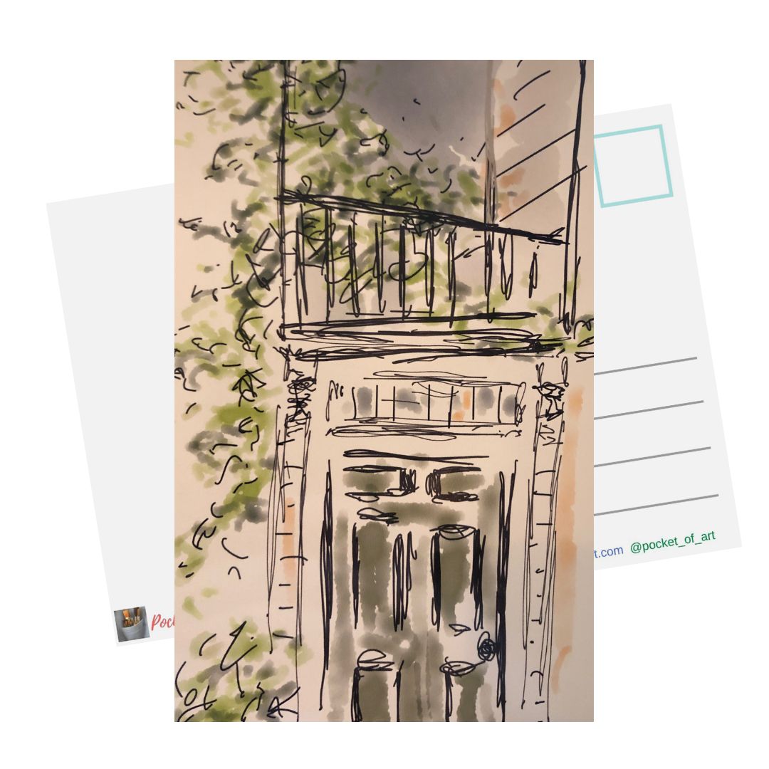 French Quarter House Postcard - Pocket of Art Postcard