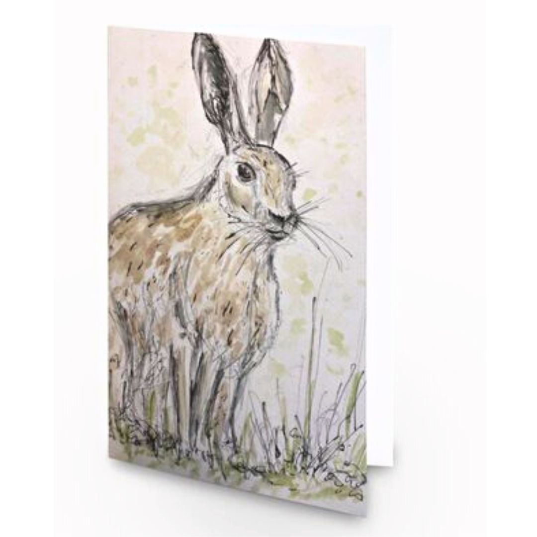 Friendly Hare Greetings Card - Pocket of Art Greetings Card