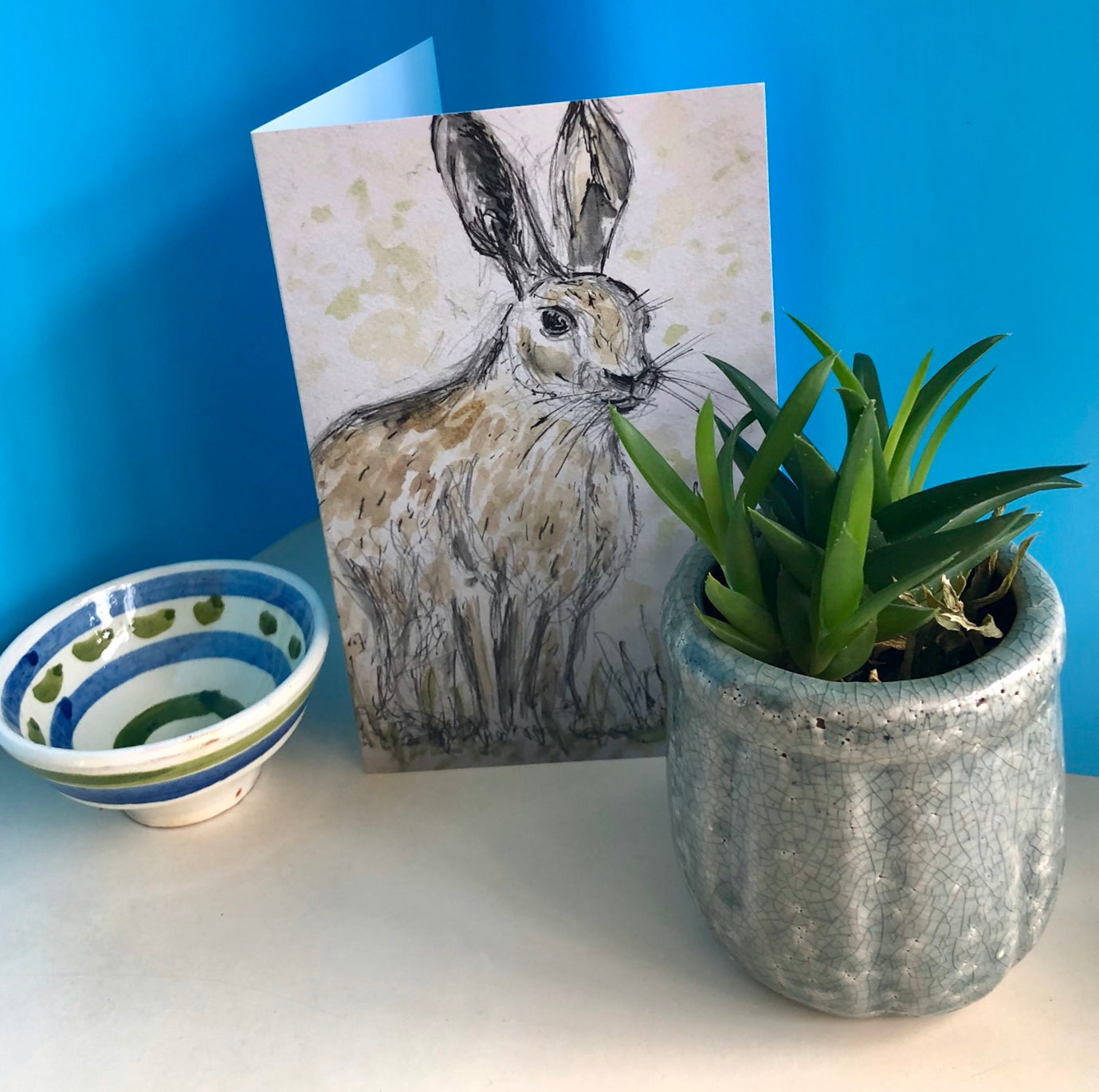 Friendly Hare Greetings Card - Pocket of Art Greetings Card