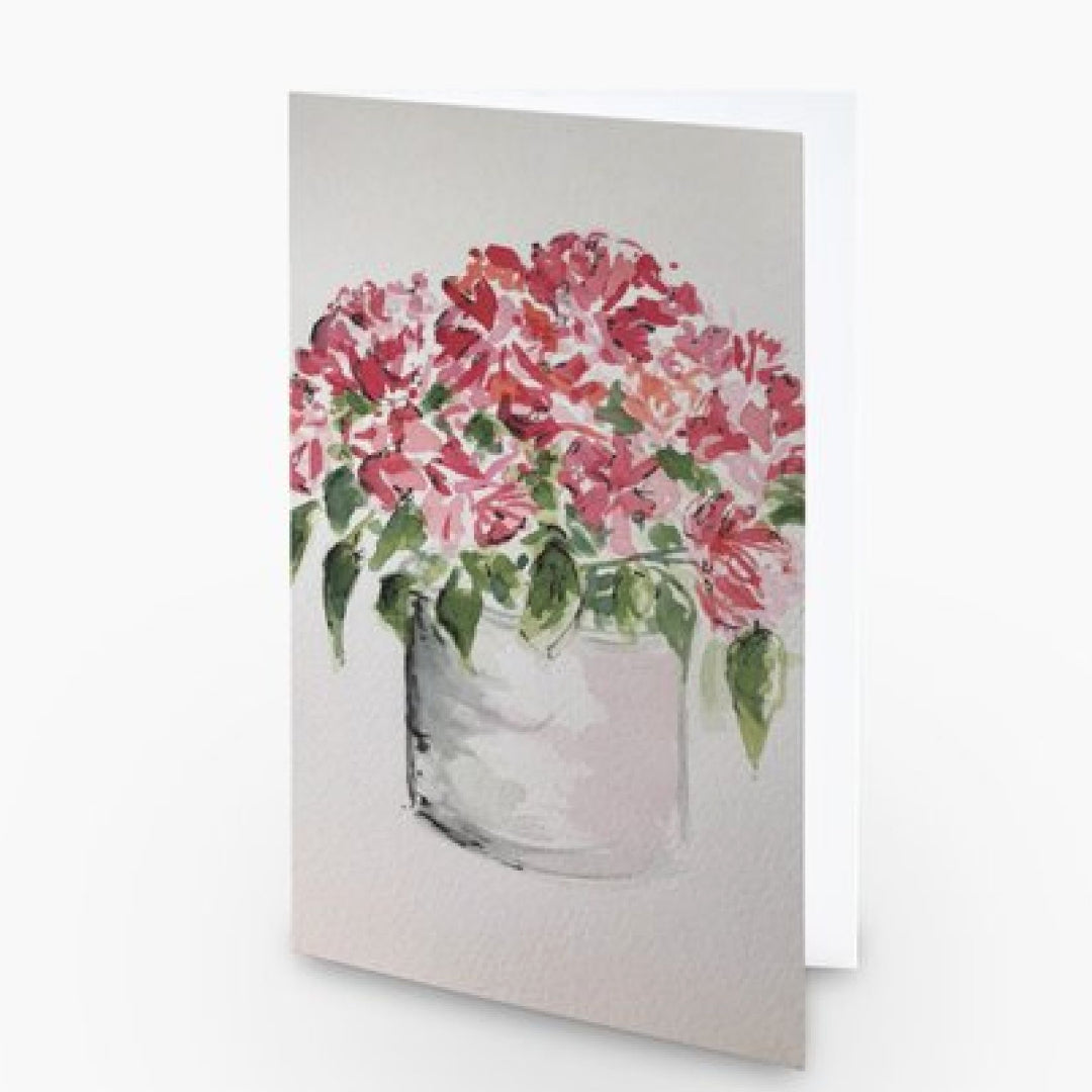 Hydrangeas in a pot greetings card - Pocket of Art Greetings Card