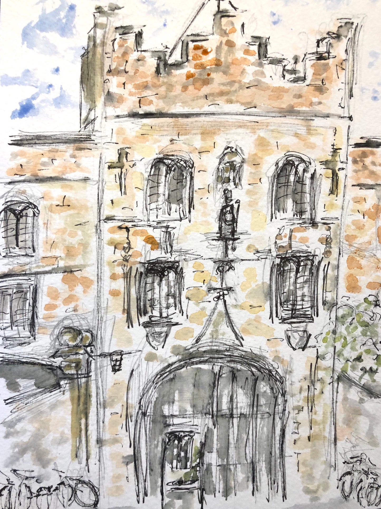 Jesus College. Cambridge UK - Pocket of Art Watercolour