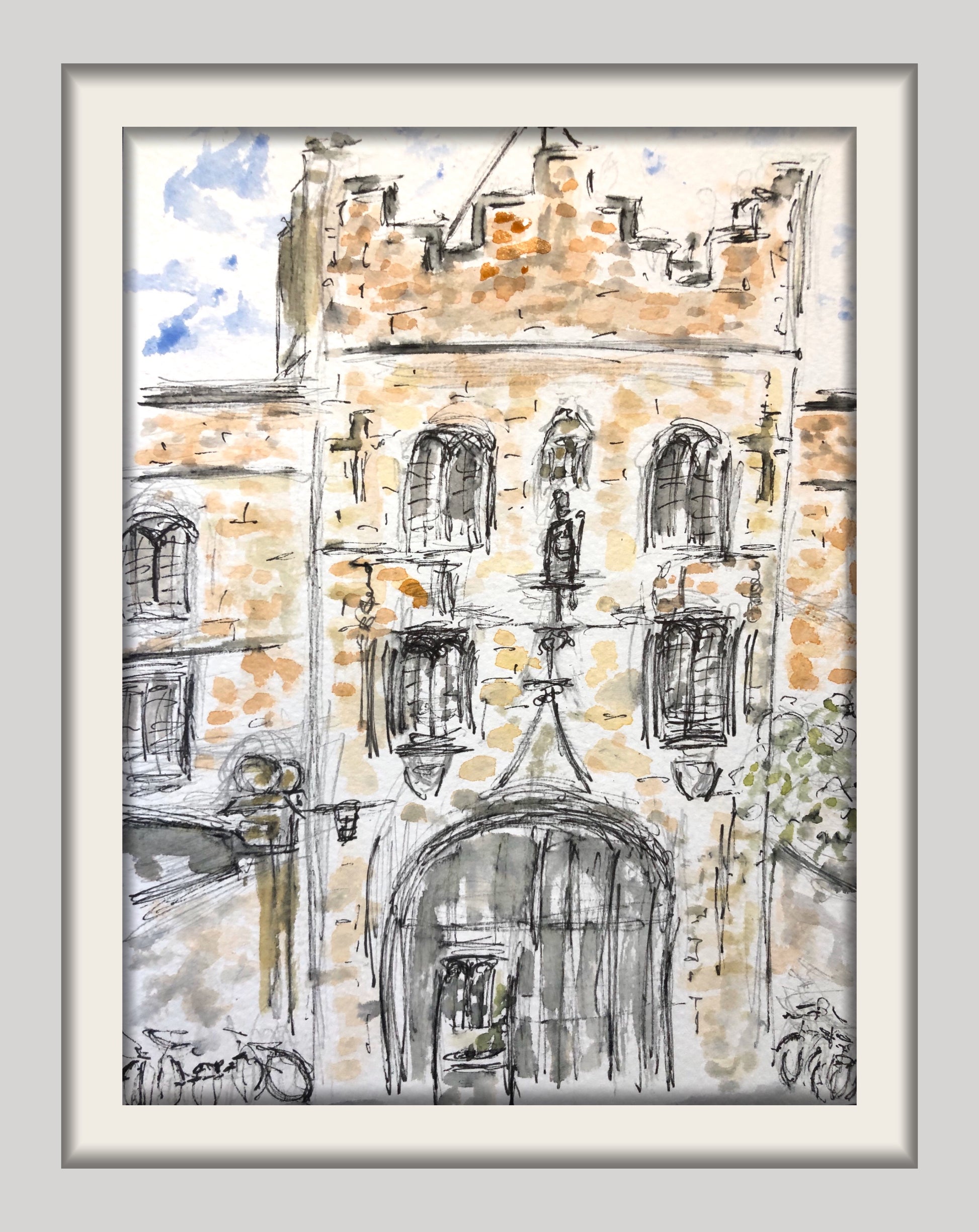 Jesus College. Cambridge UK - Pocket of Art Watercolour