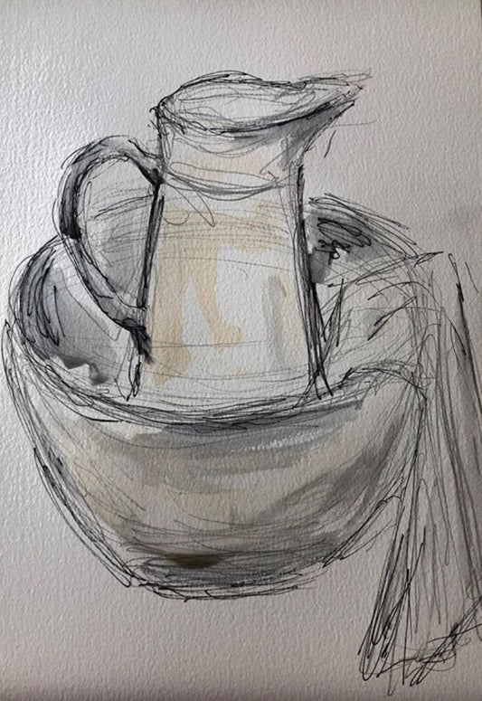 Jug and Bowl - Pocket of Art Watercolour