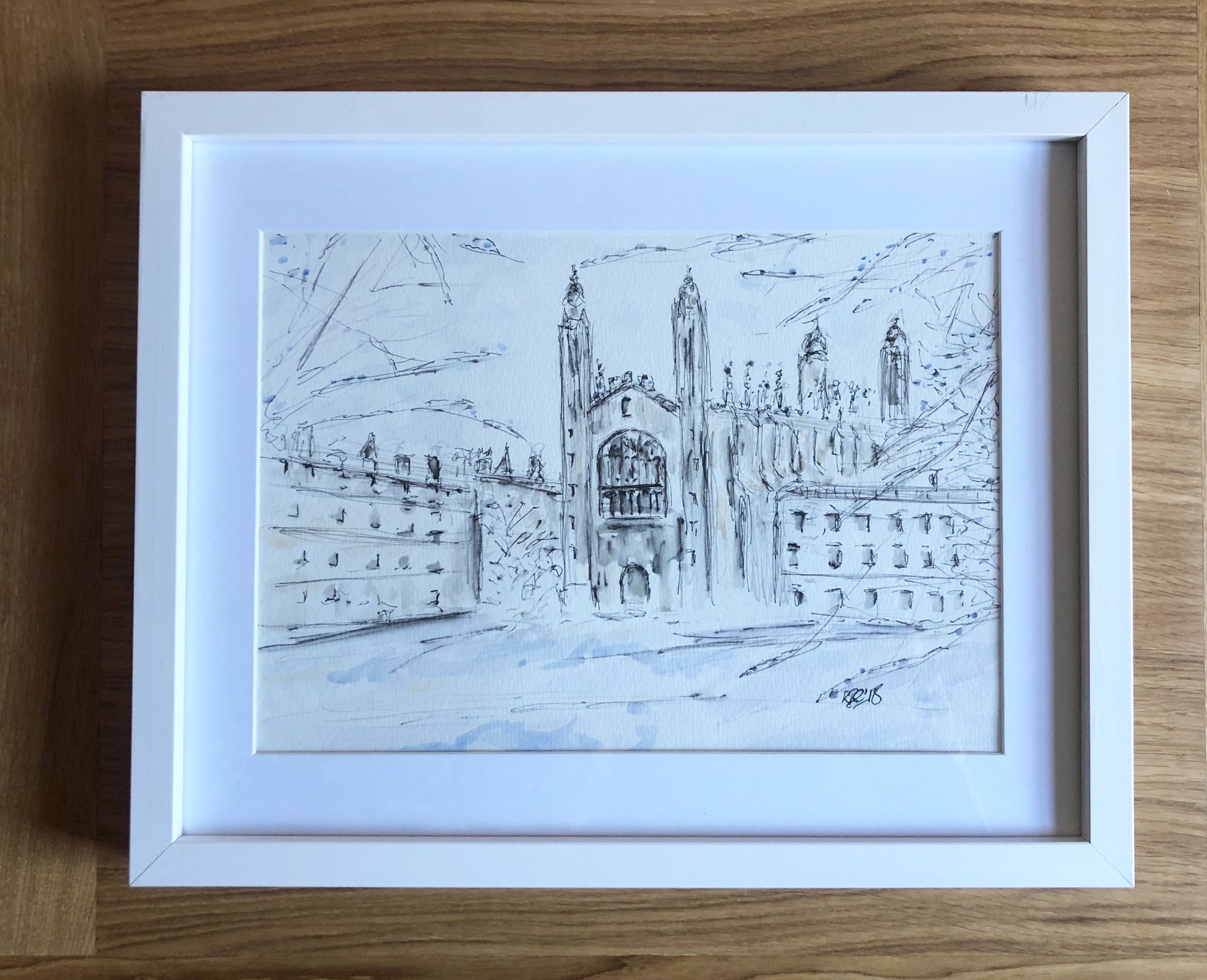 Kings College in the snow - SOLD - Pocket of Art Watercolour