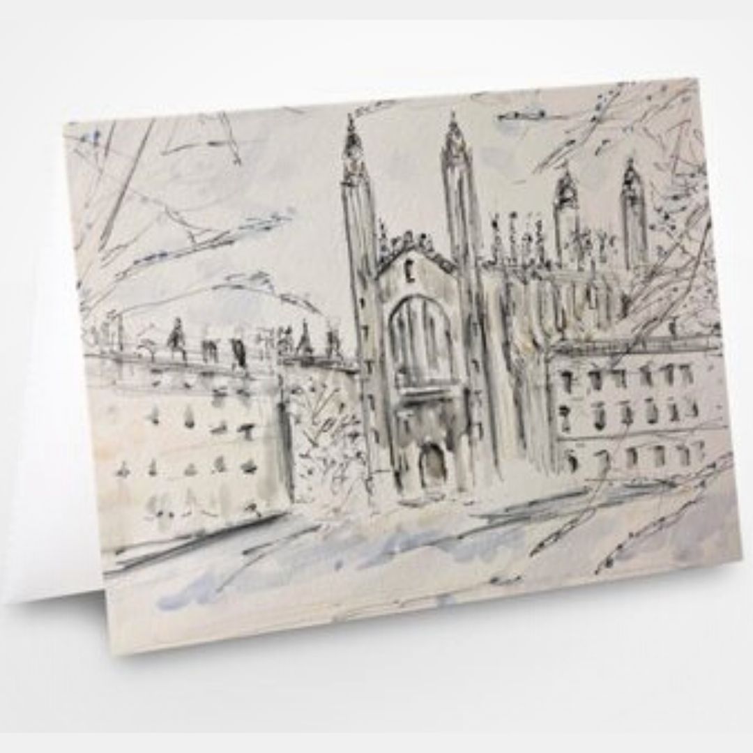 Kings College in the snow greetings card
