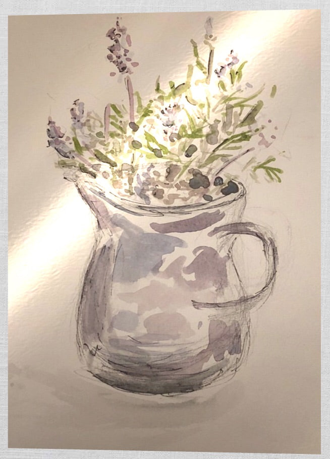 Lavenders in a Jug - Pocket of Art Greetings Card