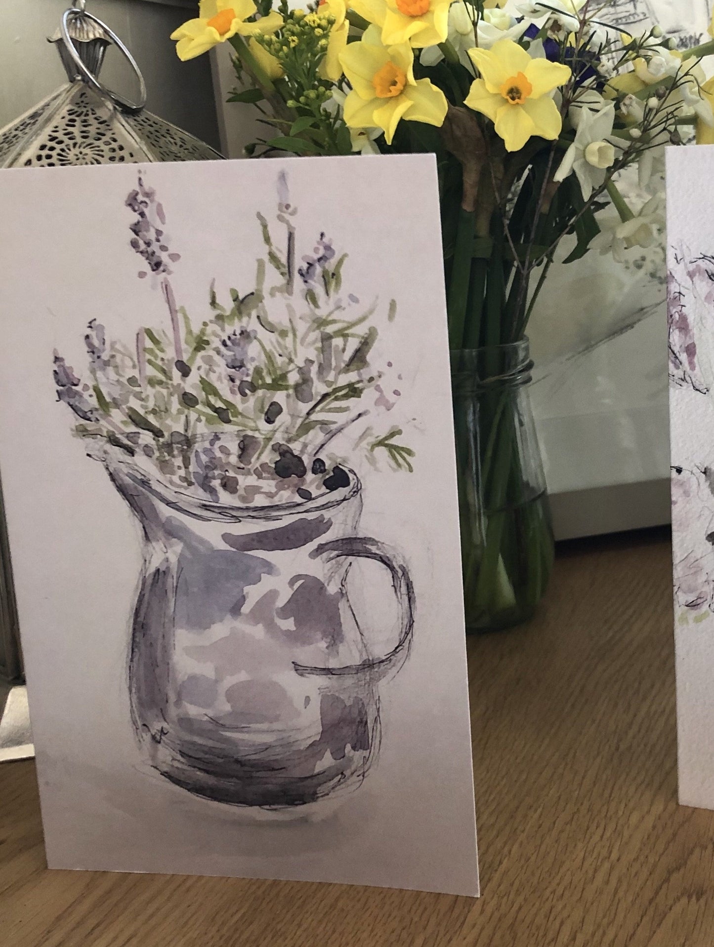 Lavenders in a Jug - Pocket of Art Greetings Card