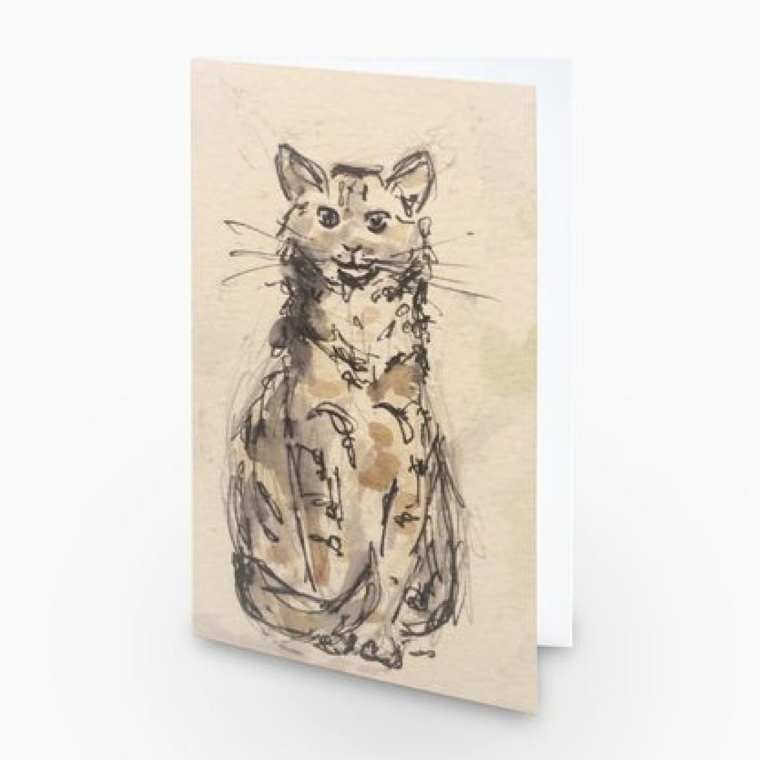 Le Petite Cat Greetings Card - Pocket of Art Greetings Card