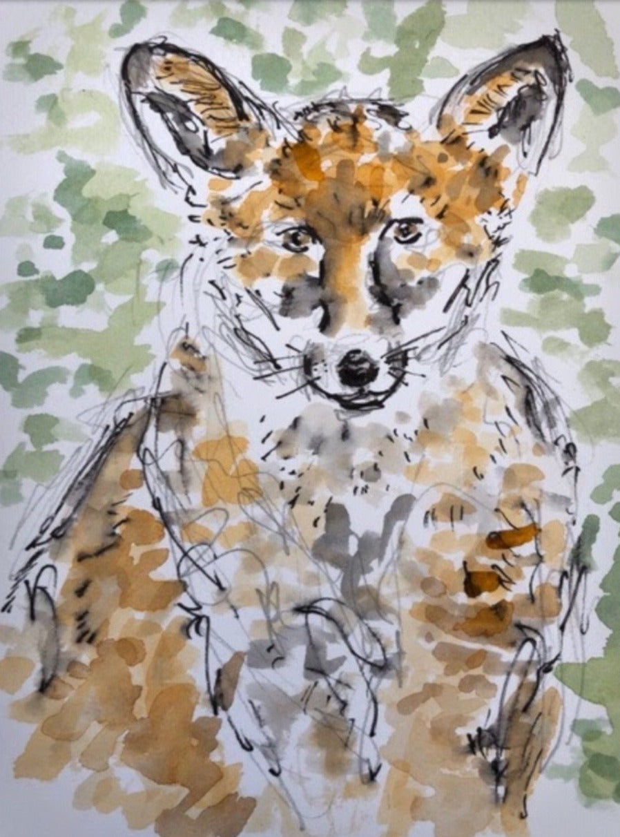 Mr Fox watercolour - Pocket of Art Watercolour